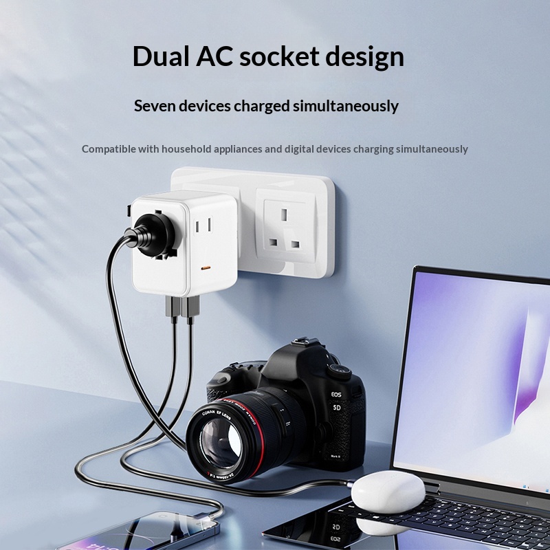 Adaptateur de voyage universel 25W — Prise mondiale USB-C et USB 4