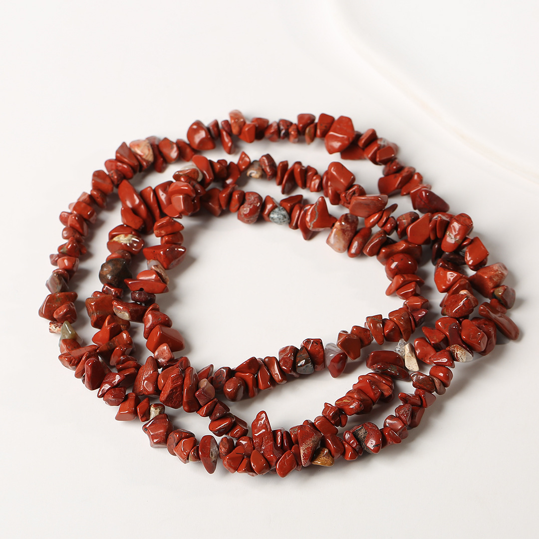 Perforated Irregular Raw Stone Loose Bead Long Necklace