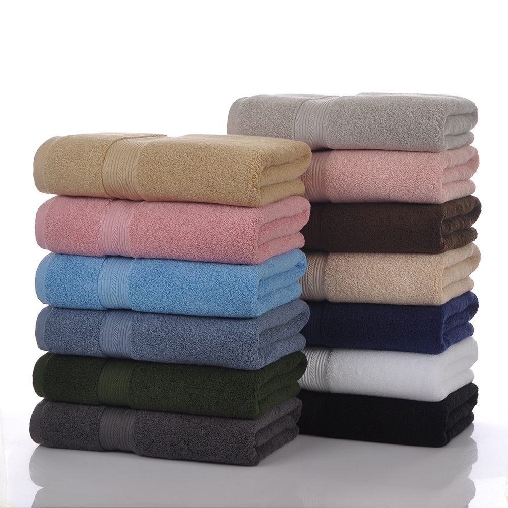 Serviette de bain en coton simple, unie et portable – vanille, 34 × 34 cm