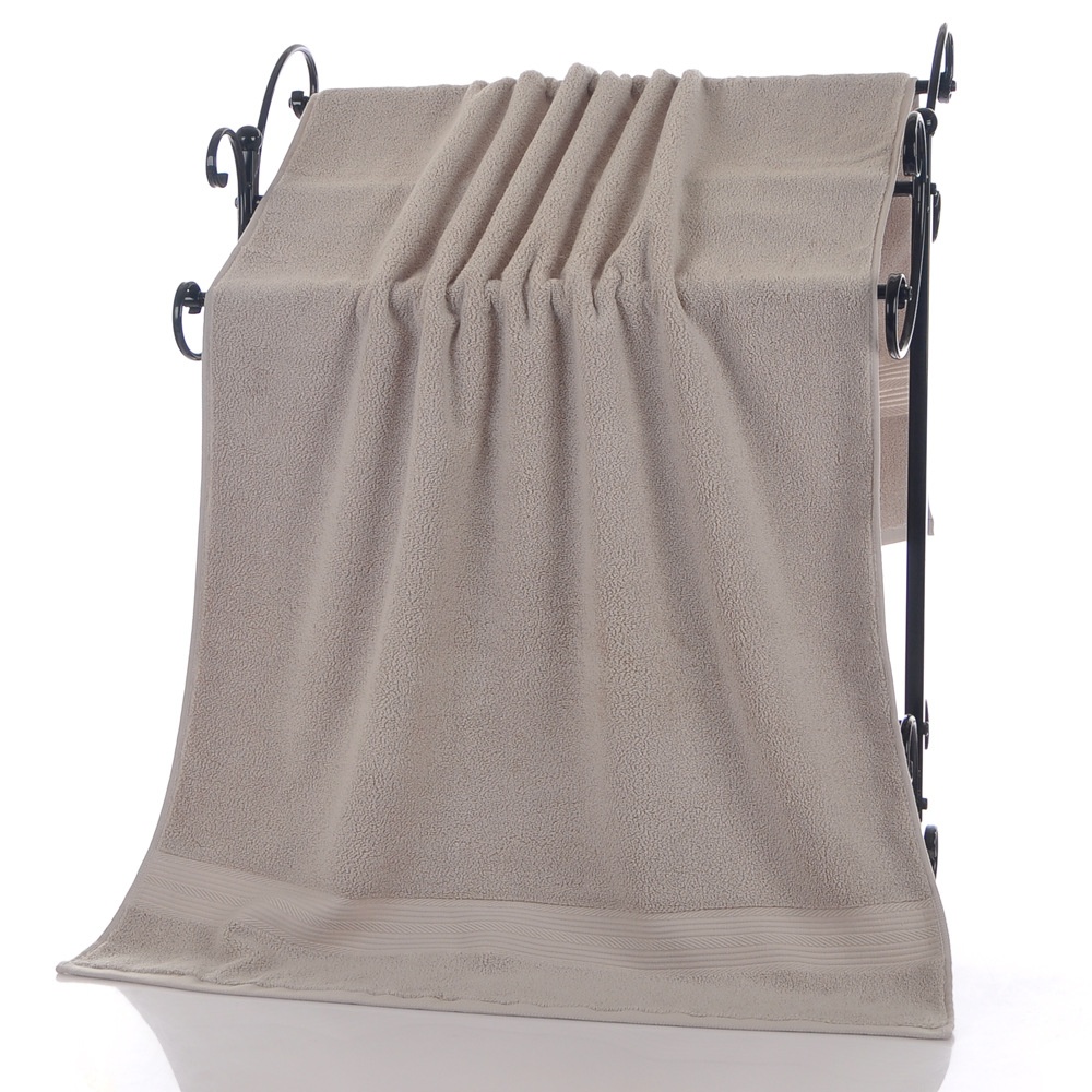 Serviette de bain en coton simple, unie et portable – vanille, 34 × 34 cm