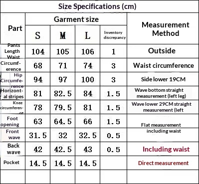 Size chart for Wide-Leg Pleated Suit Trousers