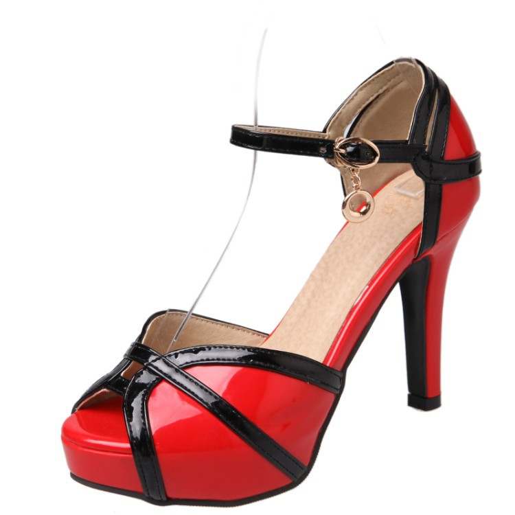 Elegant black open-toe high heel sandal