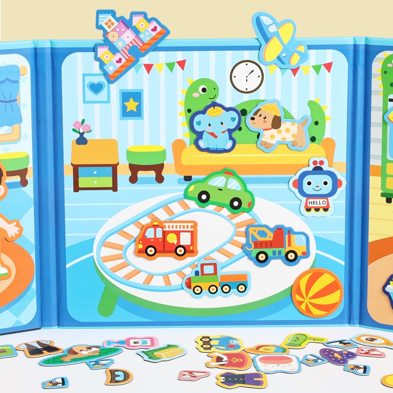 Foldable Magnetic Scene Quiet Book With Childrens Puzzles — foto 5