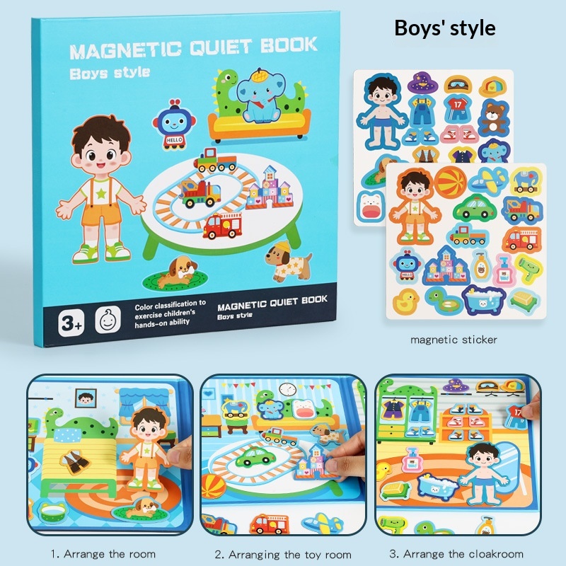 Foldable Magnetic Scene Quiet Book With Childrens Puzzles — foto 4