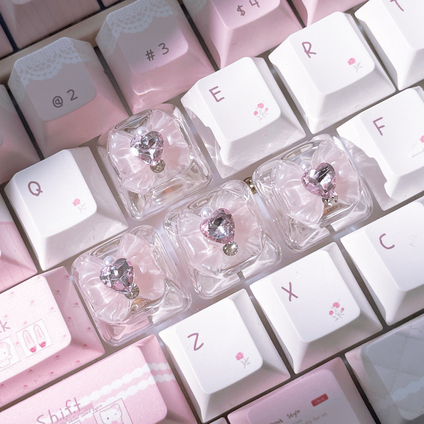 Loving Heart Bow Translucent Keycap
