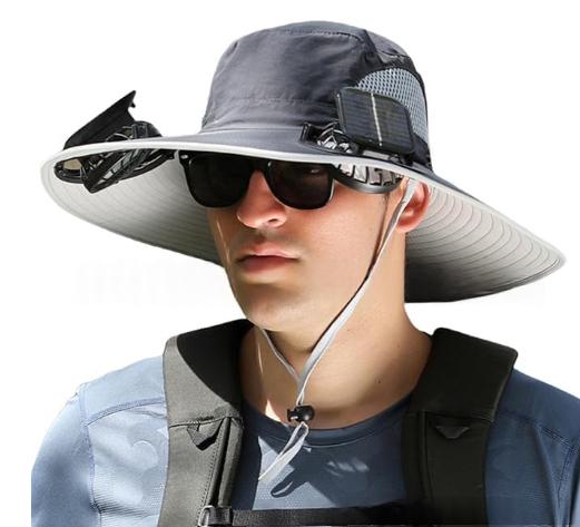 Long Endurance Lithium Battery Fan Solar Charging Wind Sun Protection Hat — foto 19