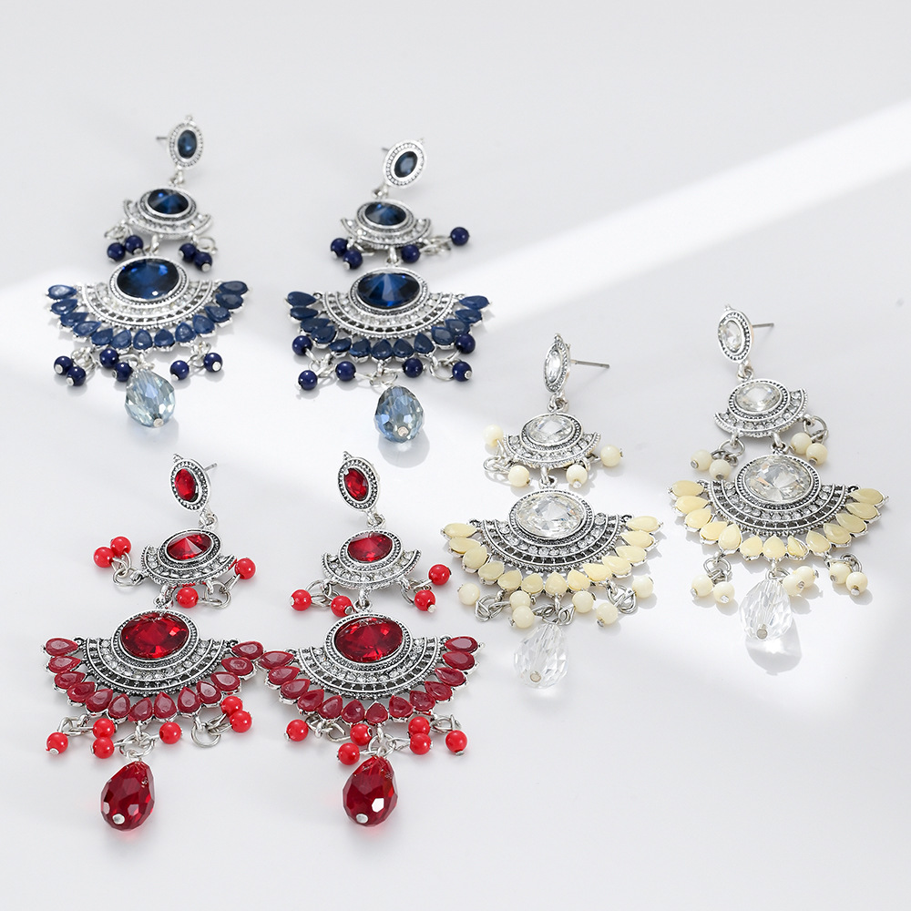 Artistic Vintage Colorful Tassel Rice-bead Earrings