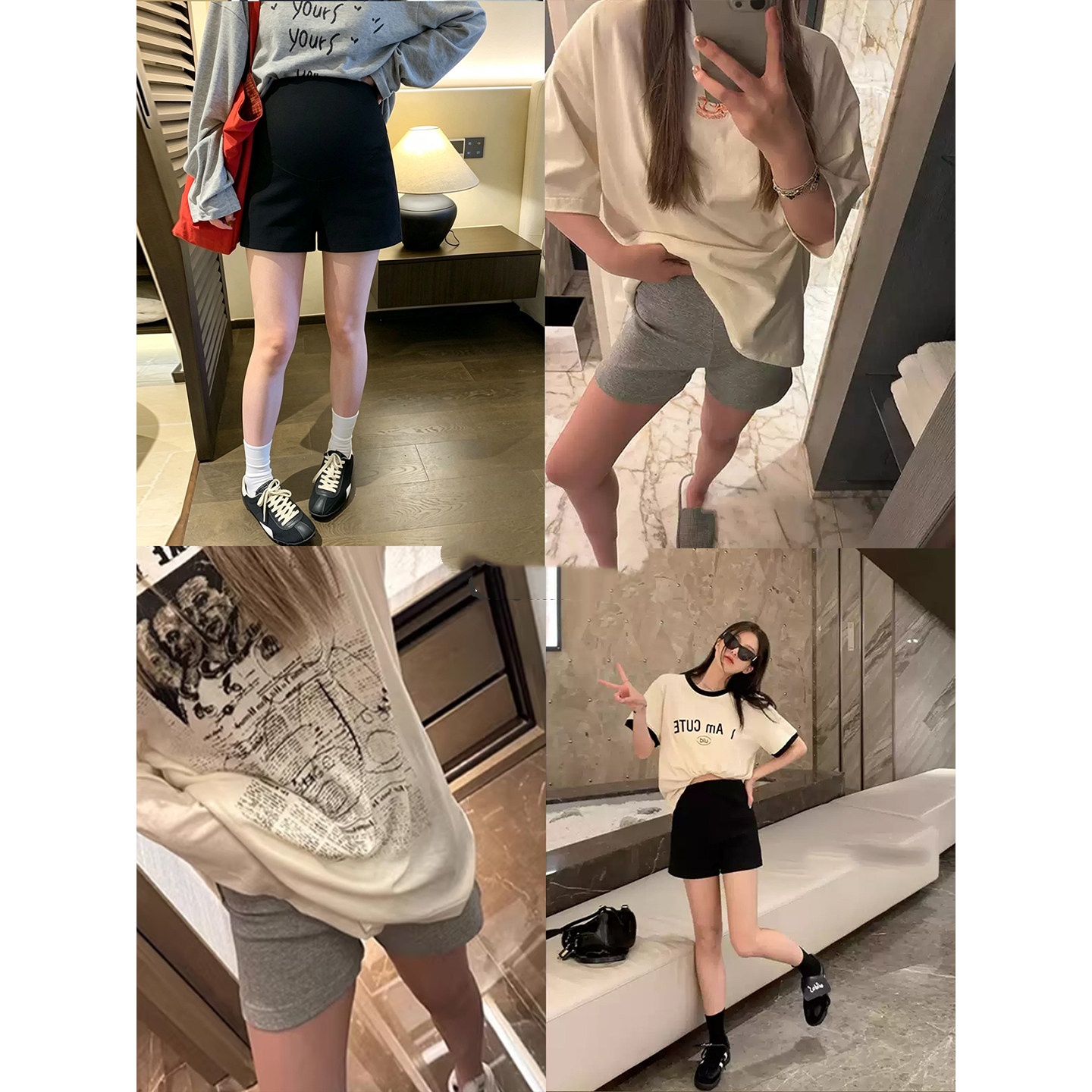 Maternity Shorts Summer Thin Stretchy Casual Sports Bottom Pants
