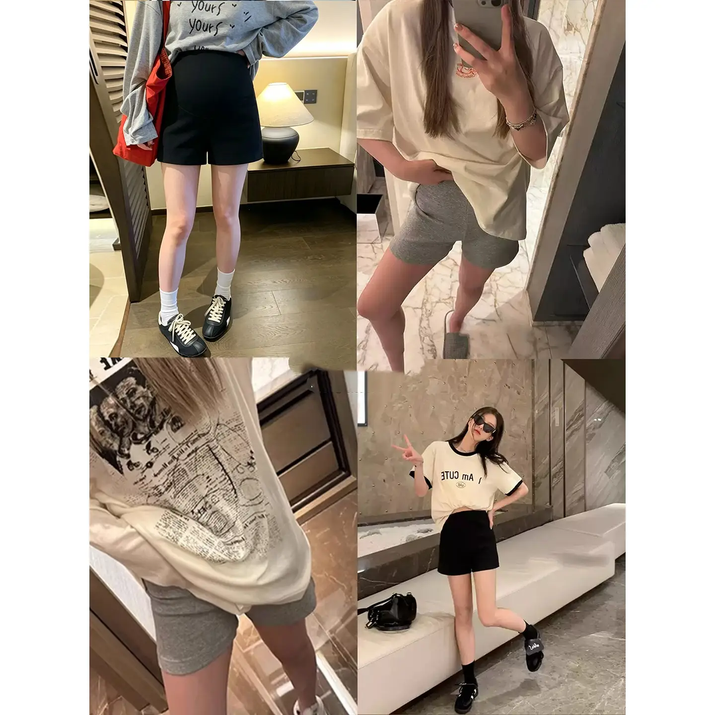 Maternity Shorts Summer Thin Stretchy Casual Sports Bottom Pants