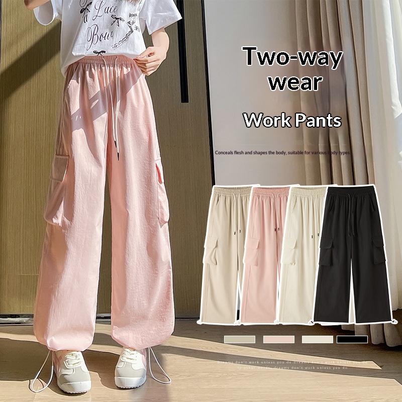 American-style Retro Biker Cargo Pants For Women