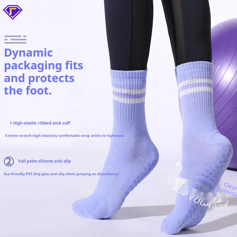Pilates Mid Calf Exercise Socks With A Towel Backed Sole