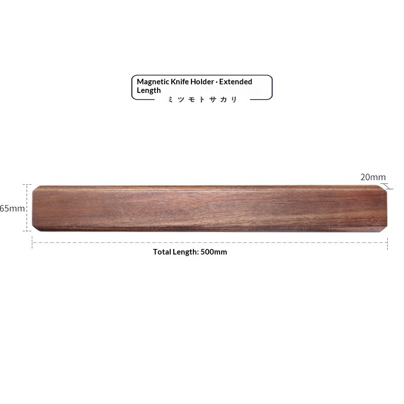 Porte-couteau magnétique mural, rangement en bois massif sans perceuse – Image 4