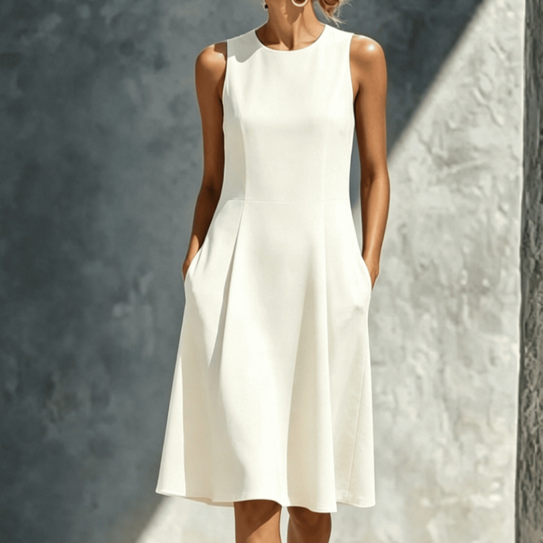 Womens French-style Sleeveless A-line Tank Dress