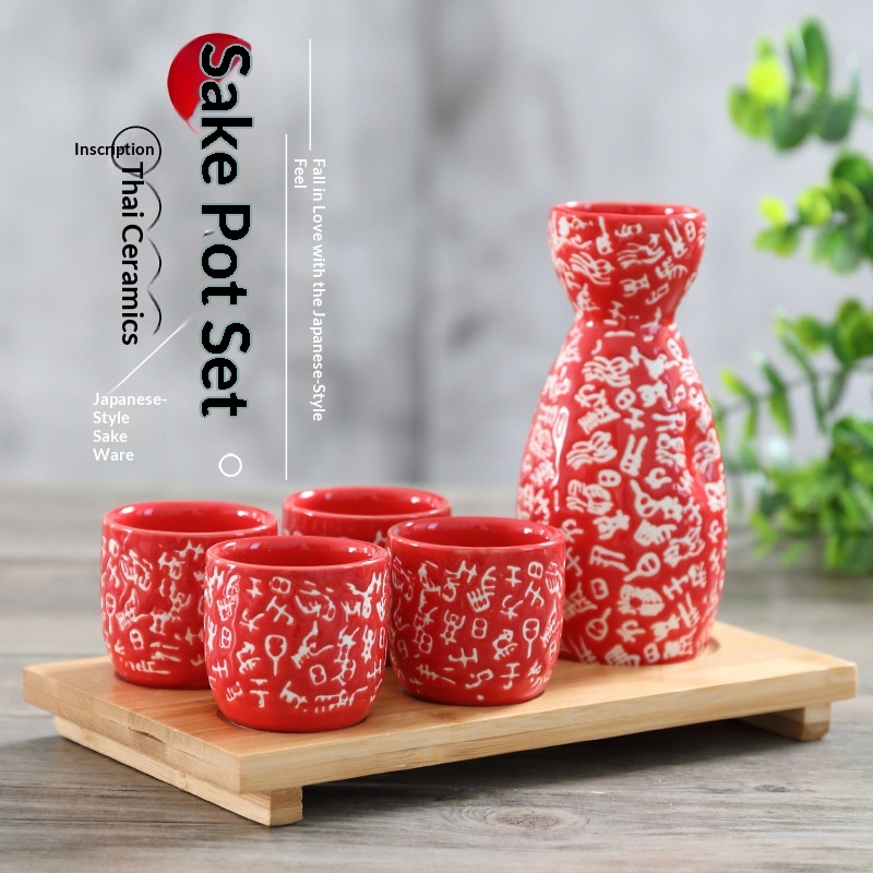 Japanese-style Ceramic Sake Pot And Cups Sake Set — foto 6
