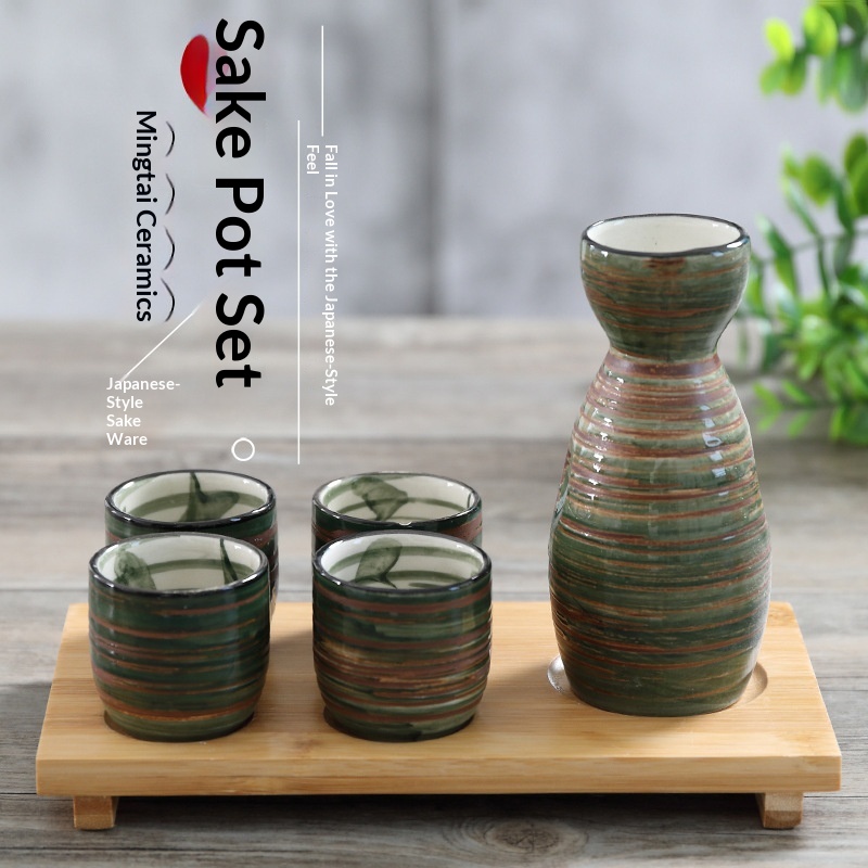 Japanese-style Ceramic Sake Pot And Cups Sake Set — foto 7