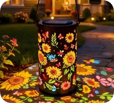 Solar-powered Courtyard Lamp Sunflower Design For Outdoor Gardens