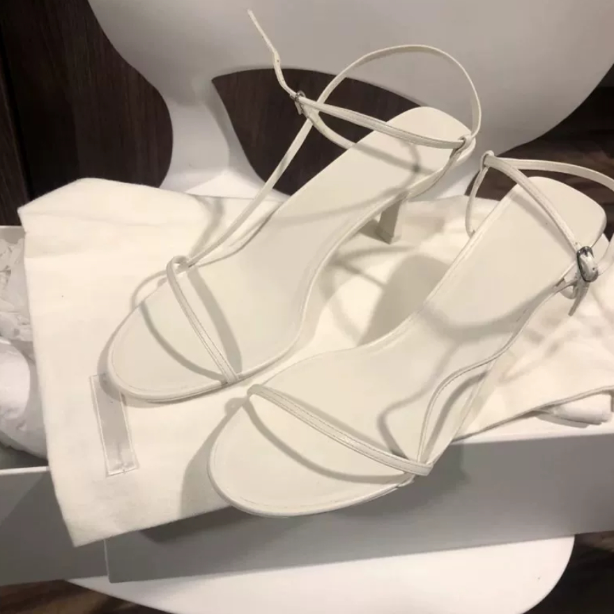 Wedge-heeled Red Pointed-toe Strappy Sandals