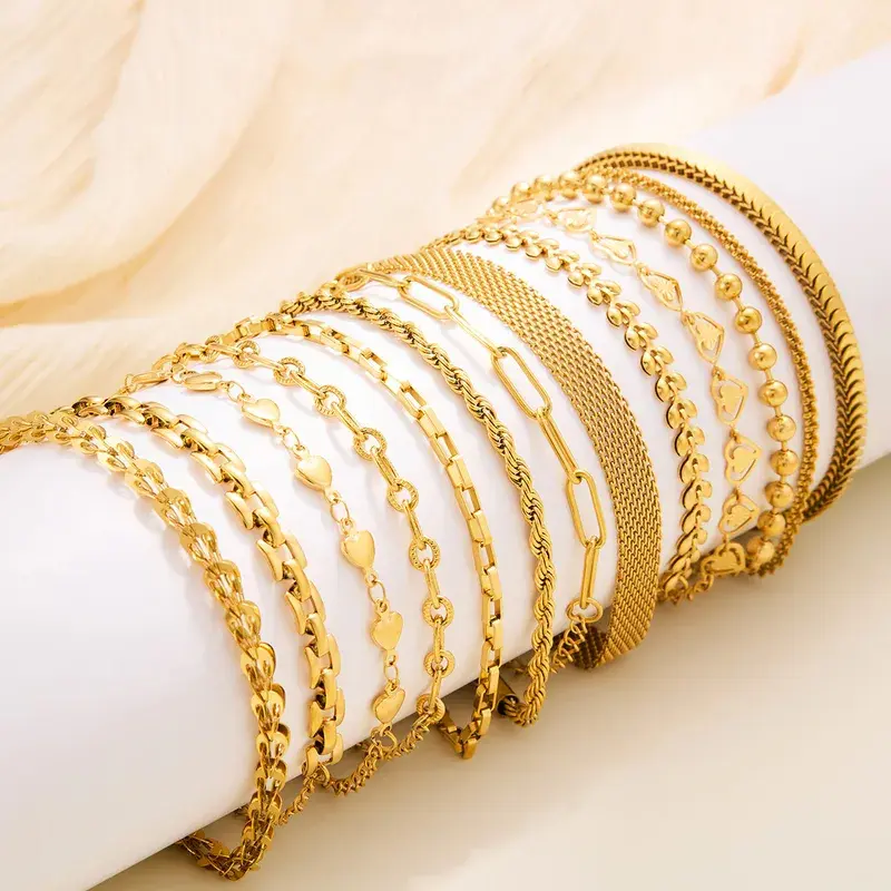 16L Stainless Steel Basic Simple Style Chain Bracelet