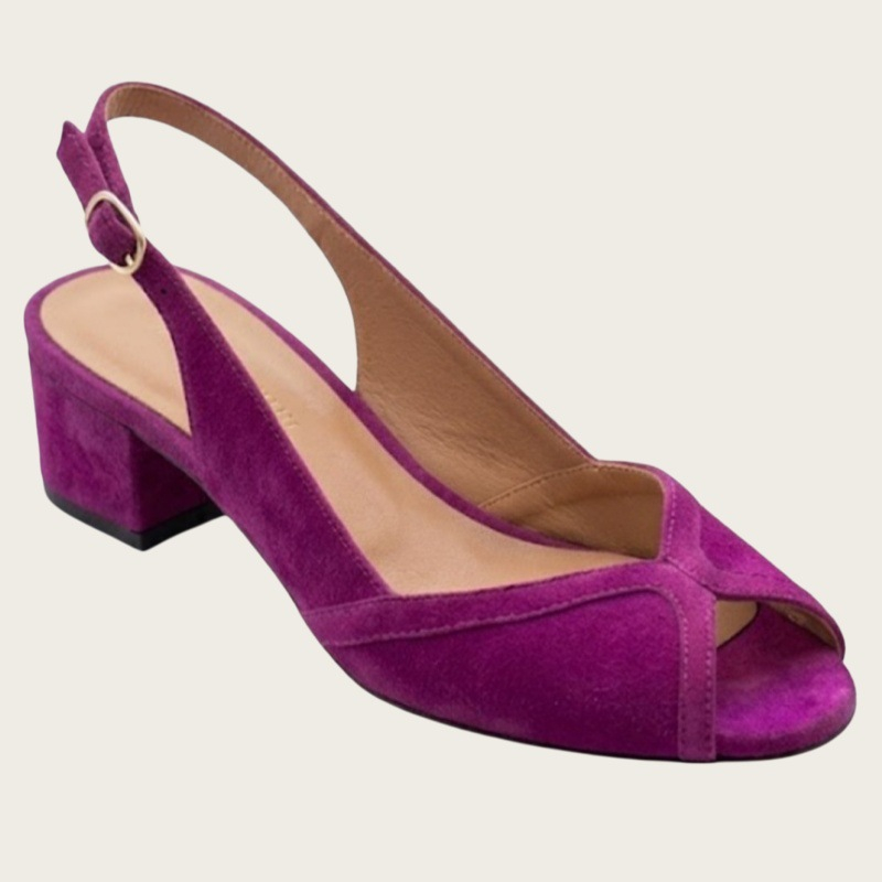 Plus-size Chunky-heeled Peep-toe Slingback High Heels