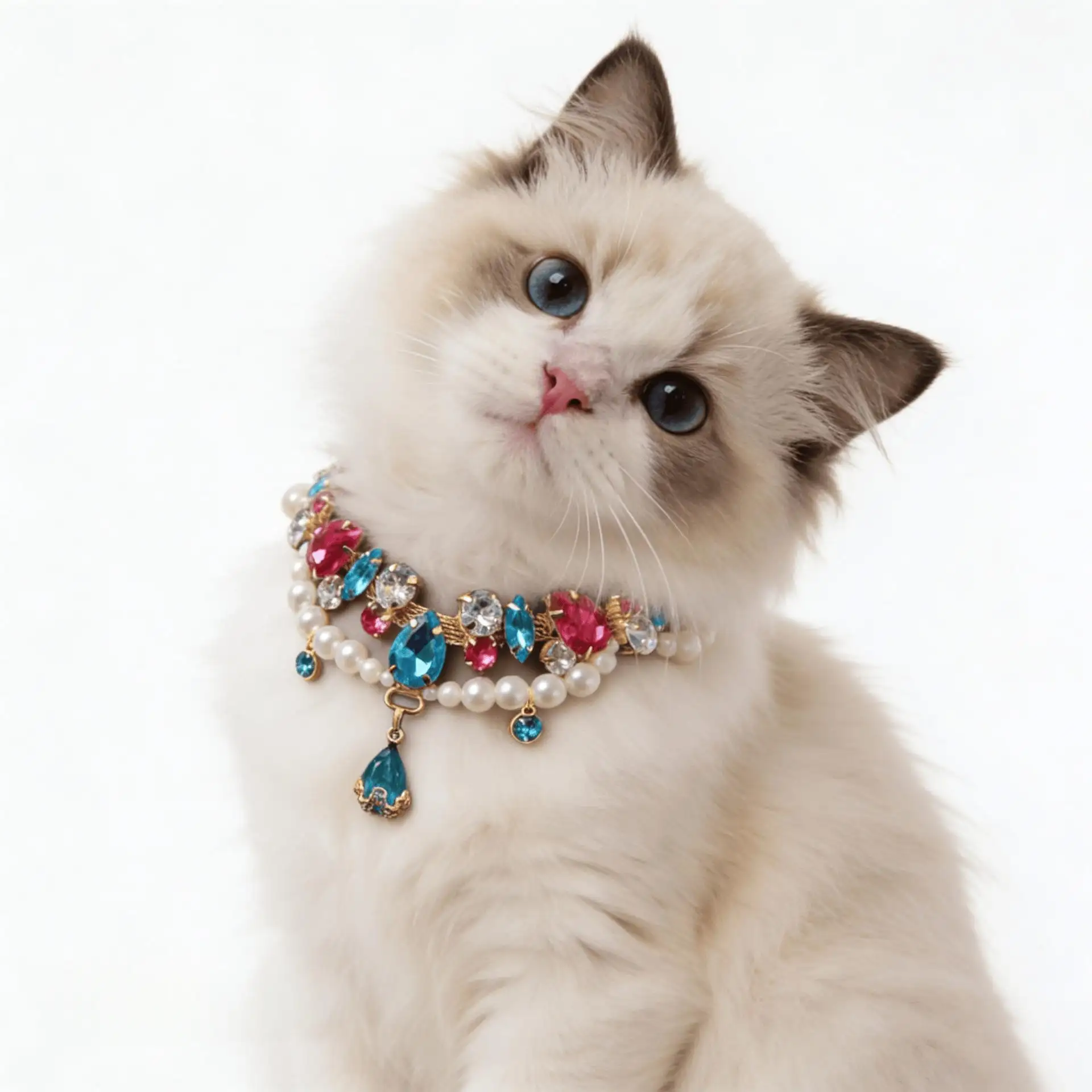 Rhinestone Necklace Luxury Gemstone Cat And Dog