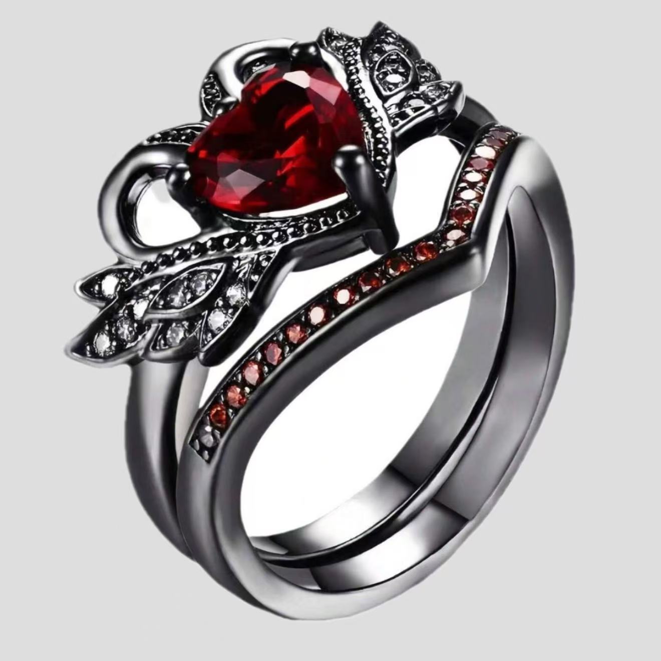 Fashionable Diamond-Encrusted Color Gemstone Swan Ring For Women