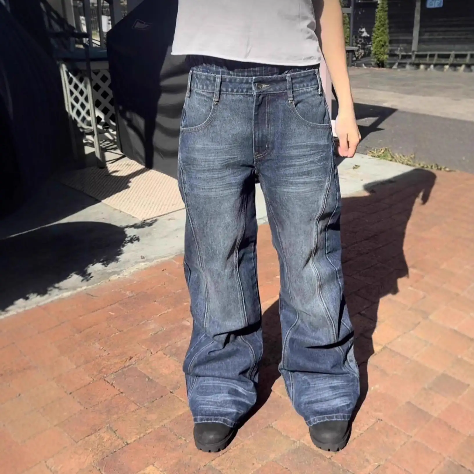 Mens Vintage Washed Distressed Jeans