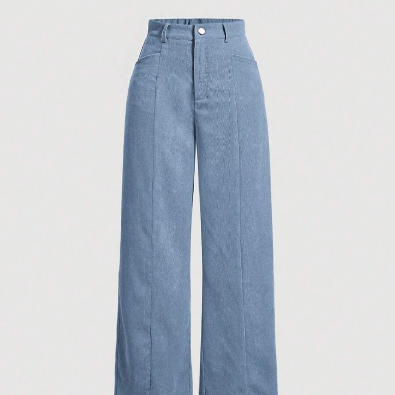 Womens Retro Corduroy Straight-Leg Pants