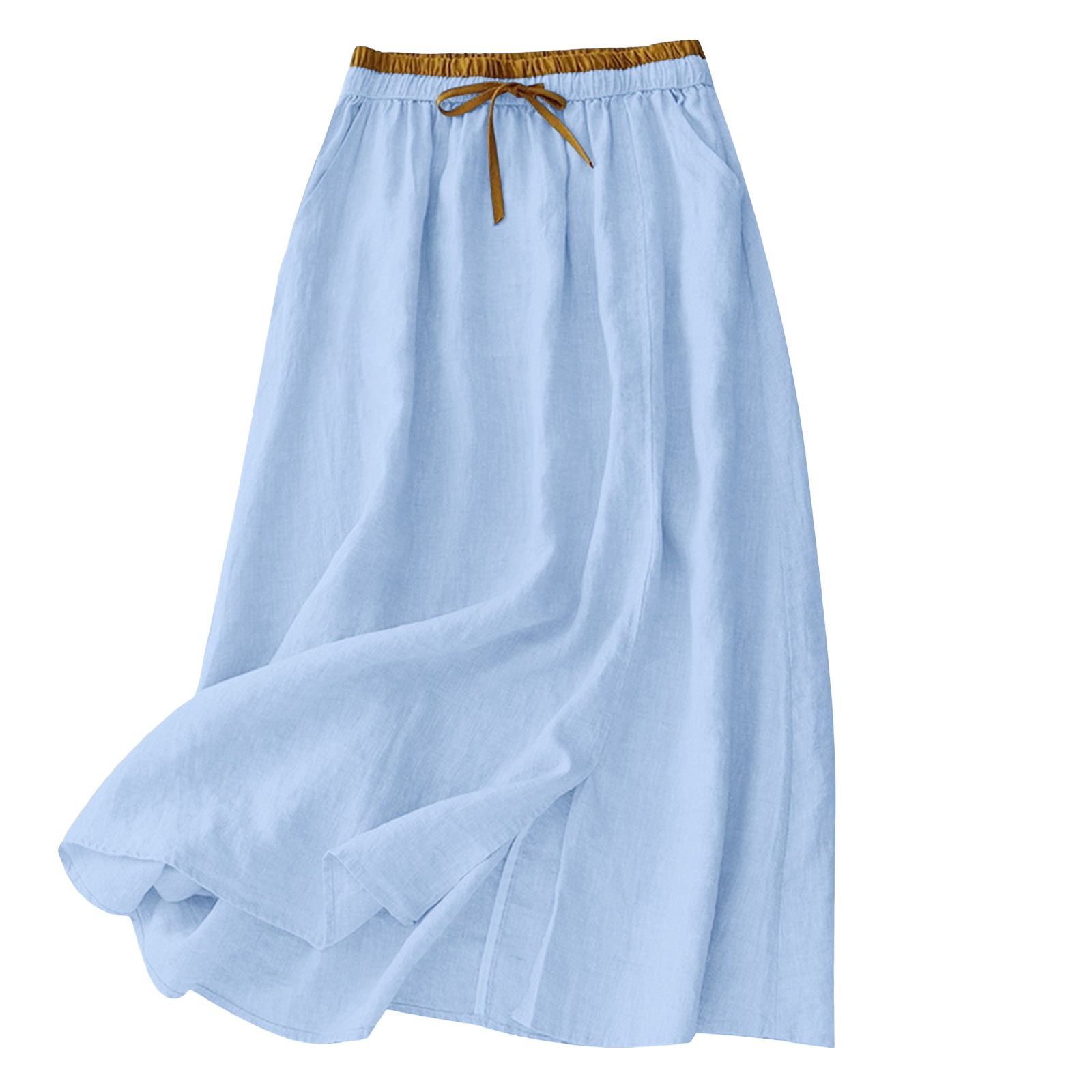 Women's Color-block Skirt With Elastic Waist