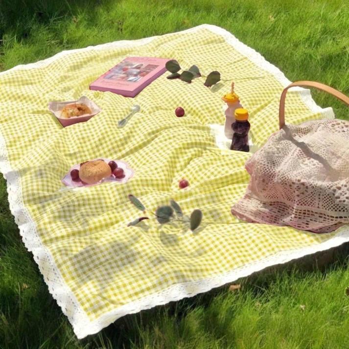 Manta de picnic amarilla para exteriores