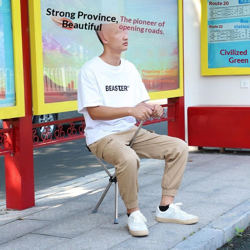 Lightweight Triangular Stool Foldable And Portable Suitable For Elderly Users