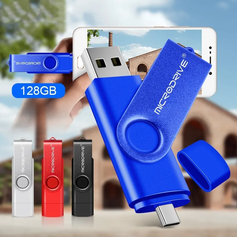 Dual-use Rotating USB Flash Drive for Both Phones