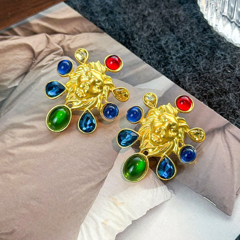 Ancient Colored Enamel Earrings With A Sophisticated And Elegant Feel