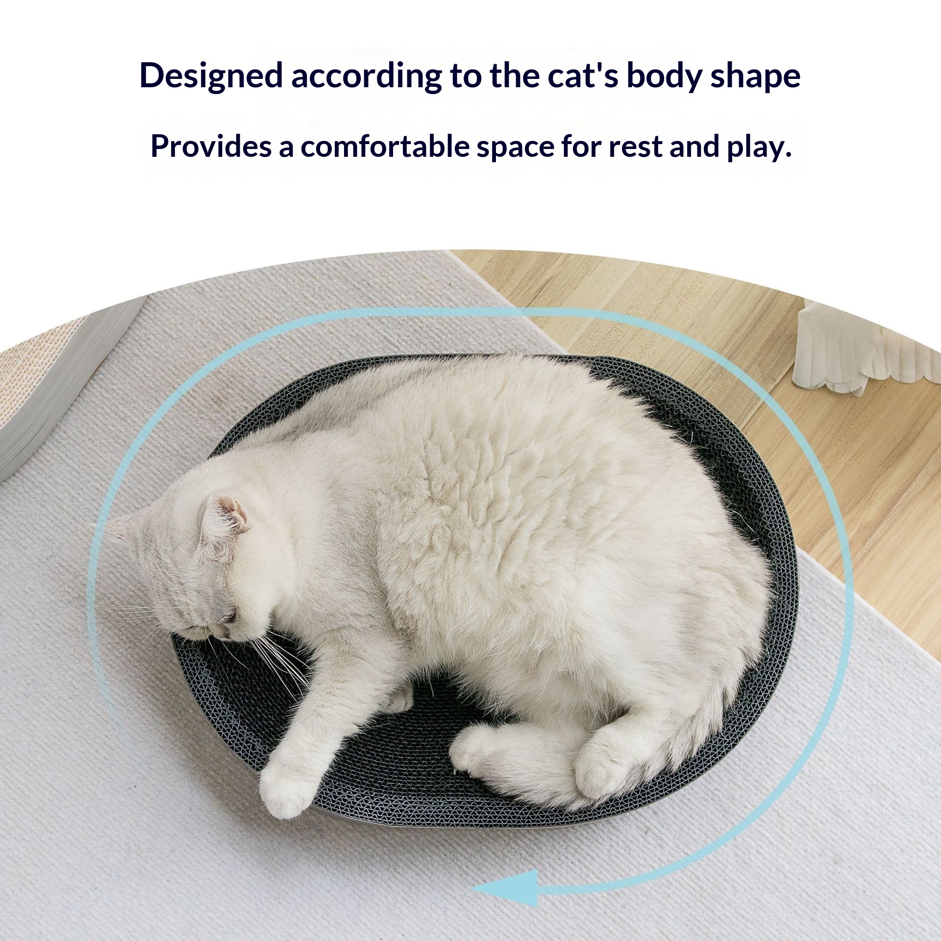 Household White Corrugated Cardboard Cat Bed thumbnail 3