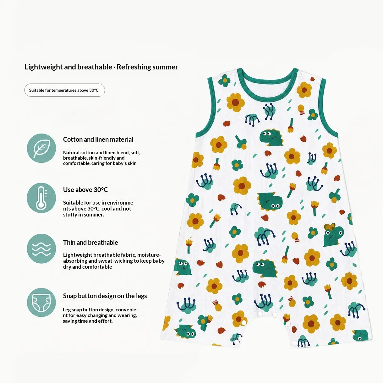 Dudu SpringSummer Lightweight Baby Gauze Sleeping Bag