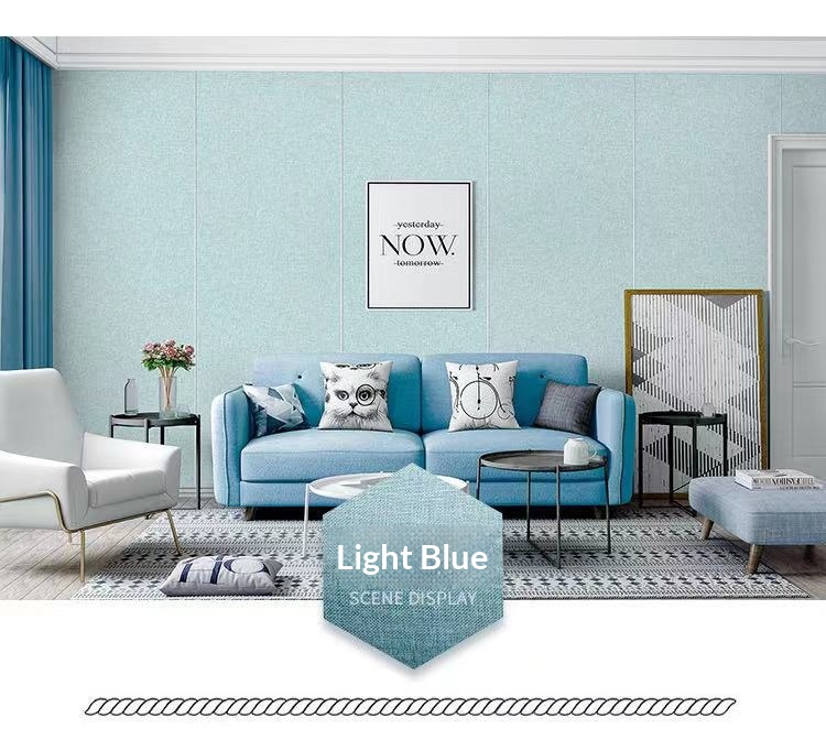 Flax Self-adhesive Wallcovering, Collision-proof Wallpaper — foto 5