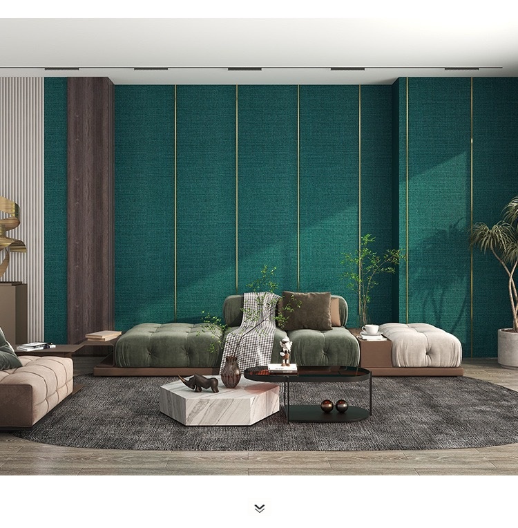 Flax Self-adhesive Wallcovering, Collision-proof Wallpaper — foto 12