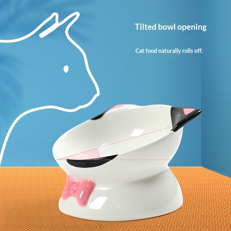 Cat-head-shaped High-footed Cup And Neck-supporting Ceramic Bowl 4