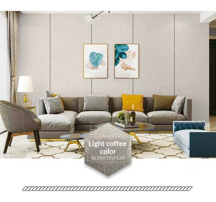 Flax Self-adhesive Wallcovering, Collision-proof Wallpaper — foto 9