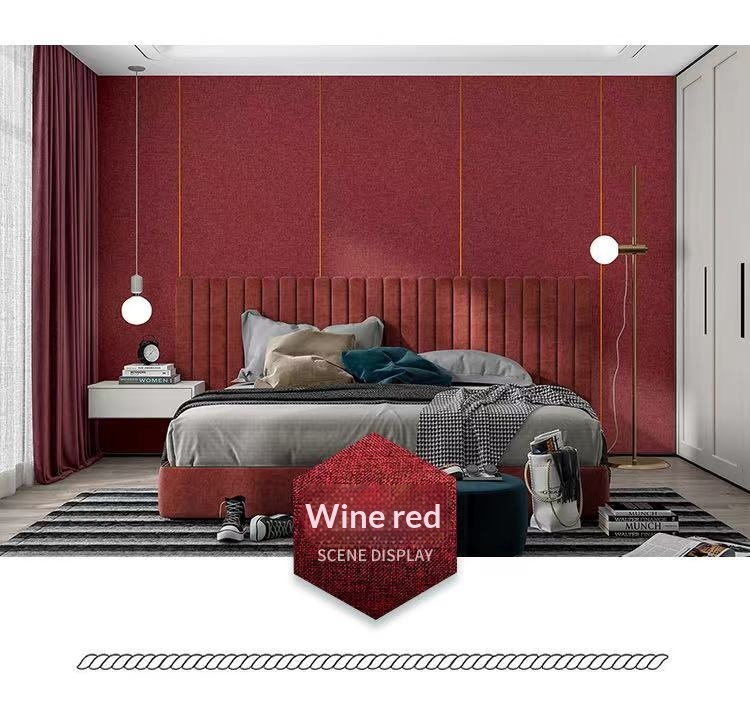 Flax Self-adhesive Wallcovering, Collision-proof Wallpaper — foto 7