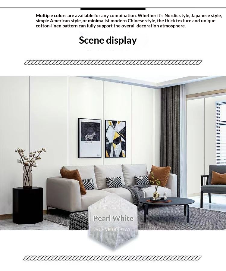 Flax Self-adhesive Wallcovering, Collision-proof Wallpaper — foto 3