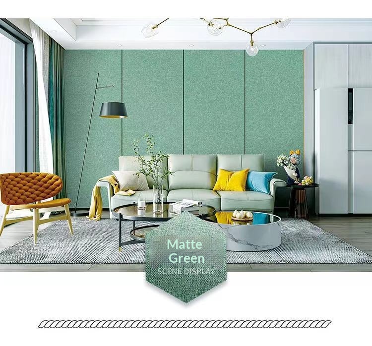 Flax Self-adhesive Wallcovering, Collision-proof Wallpaper — foto 15