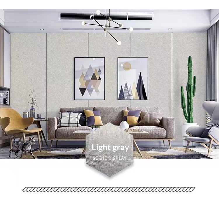 Flax Self-adhesive Wallcovering, Collision-proof Wallpaper — foto 14