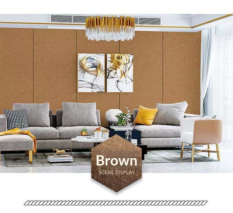 Flax Self-adhesive Wallcovering, Collision-proof Wallpaper — foto 6