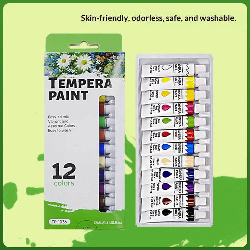 12-color DIY Water-washable Handprint Ink Rubbings Painting