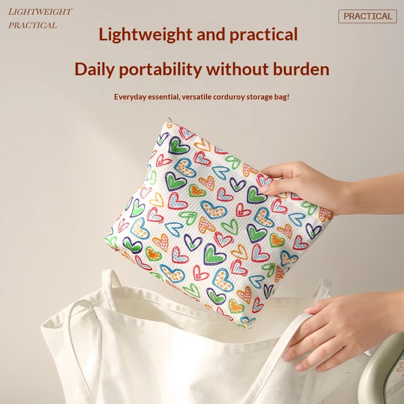 New Corduroy Clutch Cosmetic Bag For Women 2