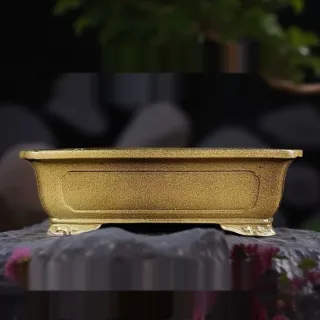 Yixing Zisha Colored Glaze Fine Flower Pot