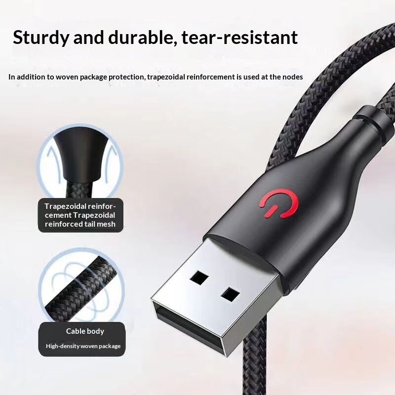 Type-C Right-angle Braided 120W Fast-charging Data Cable