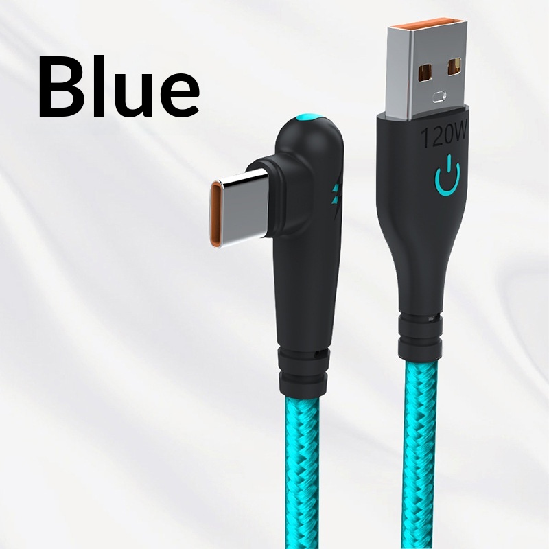 Type-C Right-angle Braided 120W Fast-charging Data Cable