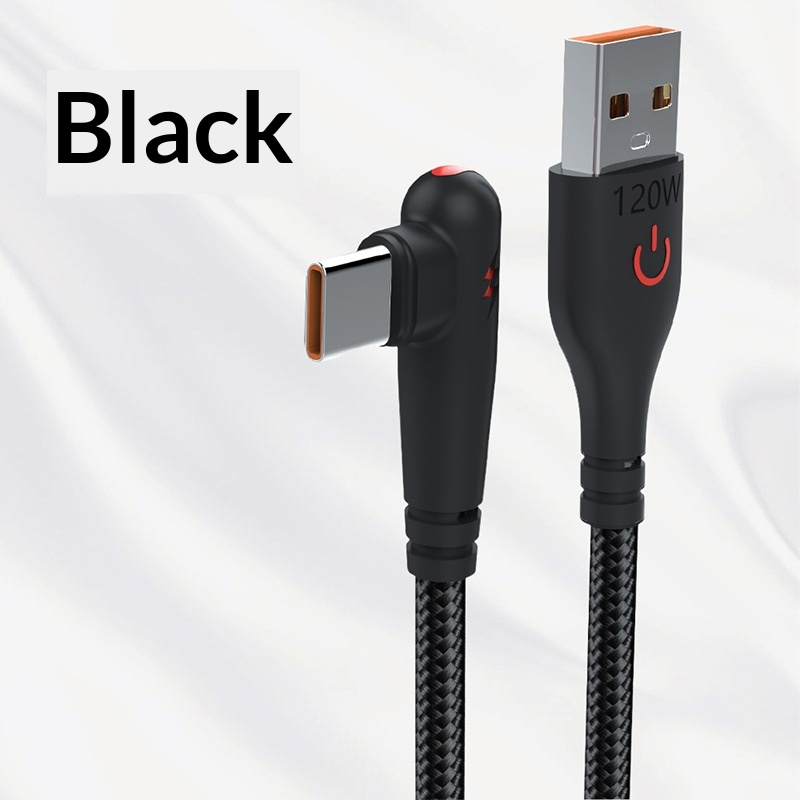 Type-C Right-angle Braided 120W Fast-charging Data Cable