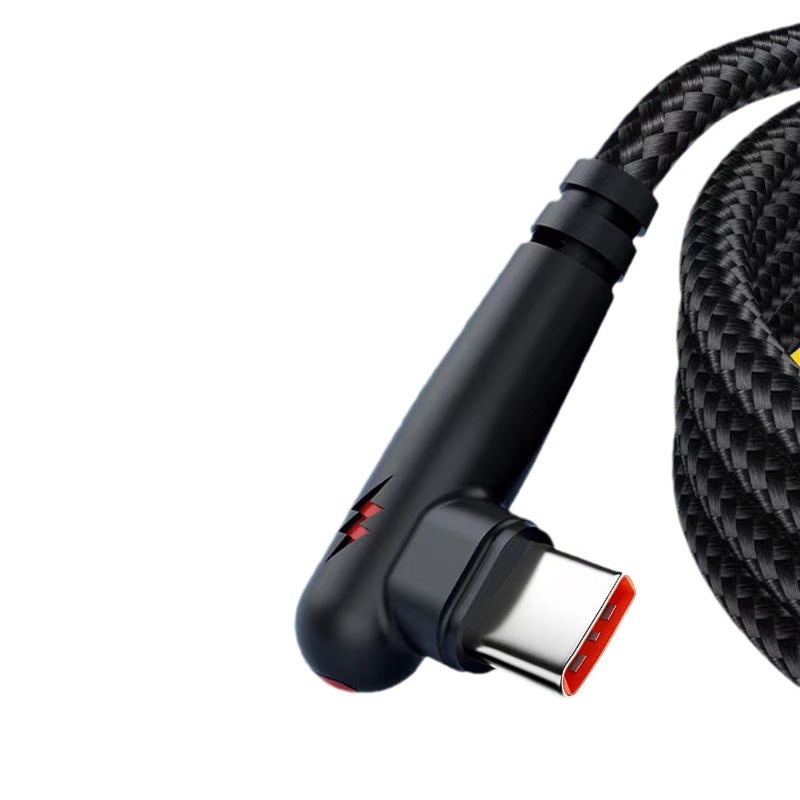 Type-C Right-angle Braided 120W Fast-charging Data Cable